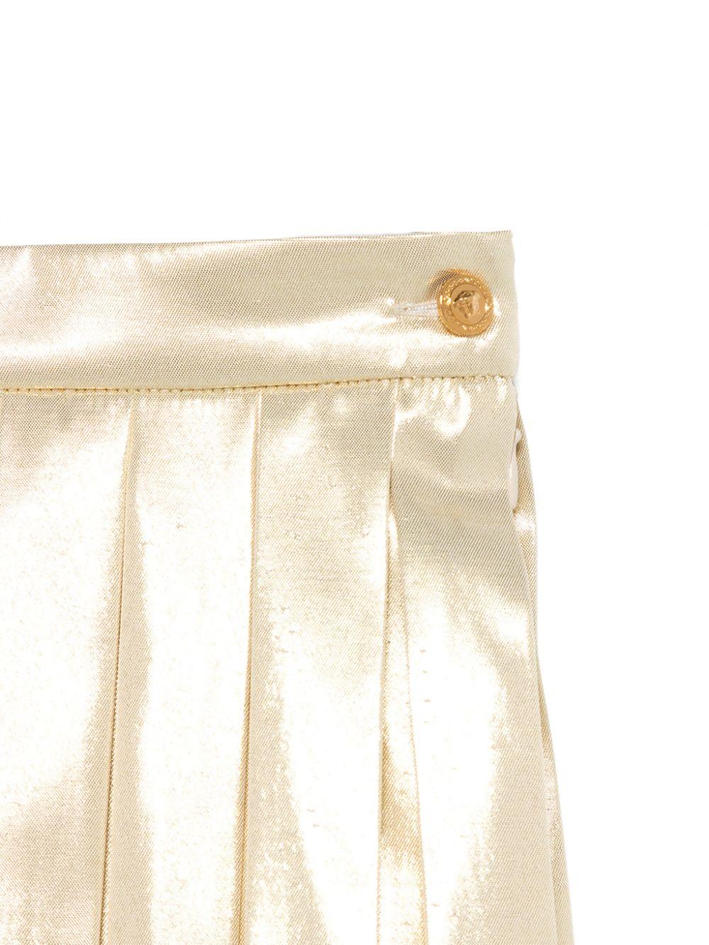 Minigonna per bambina Versace Kids color oro con plissé 10181291A10905 1X190 VERSACE KIDS 