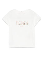 T-shirt per neonata Fendi Kids bianco con logo BFI167 7AJ F0TU9 FENDI KIDS 