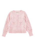 Cardigan per bambina Monnalisa rosa con dettaglio fiocchi 17G801 7029 0091 MONNALISA KIDS 