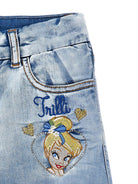 Shorts per bambina Monnalisa x Disney in denim con ricamo 19G416 7013 0062 MONNALISA 