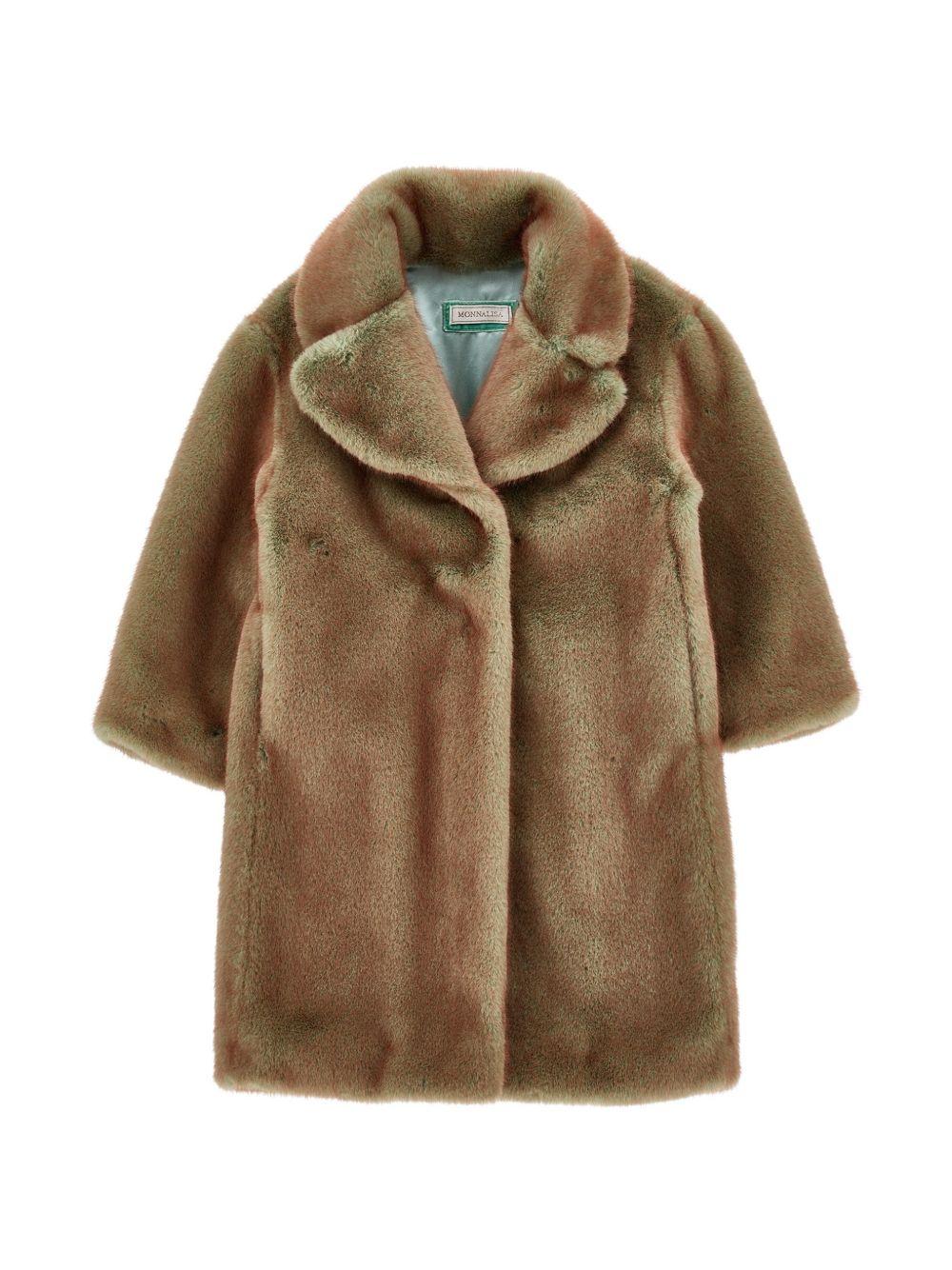 Cappotto per bambina Monnalisa Kids marrone con colletto 17H109 8034 0024 MONNALISA KIDS 