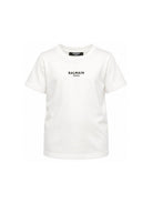 T-shirt per bambino Balmain Kids bianca con stampa logo sul davanti BZ8I11 Z3672 102NE BALMAIN KIDS 