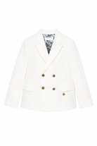 Blazer a doppiopetto per bambino Roberto Cavalli Kids bianco con bottoni CBP26100GC WHITE ROBERTO CAVALLI KIDS 