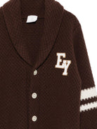 Maglione per bambino Eleventy Kids marrone con logo ricamato sul davanti EZ9H60 Z3404 320AV ELEVENTY KIDS 