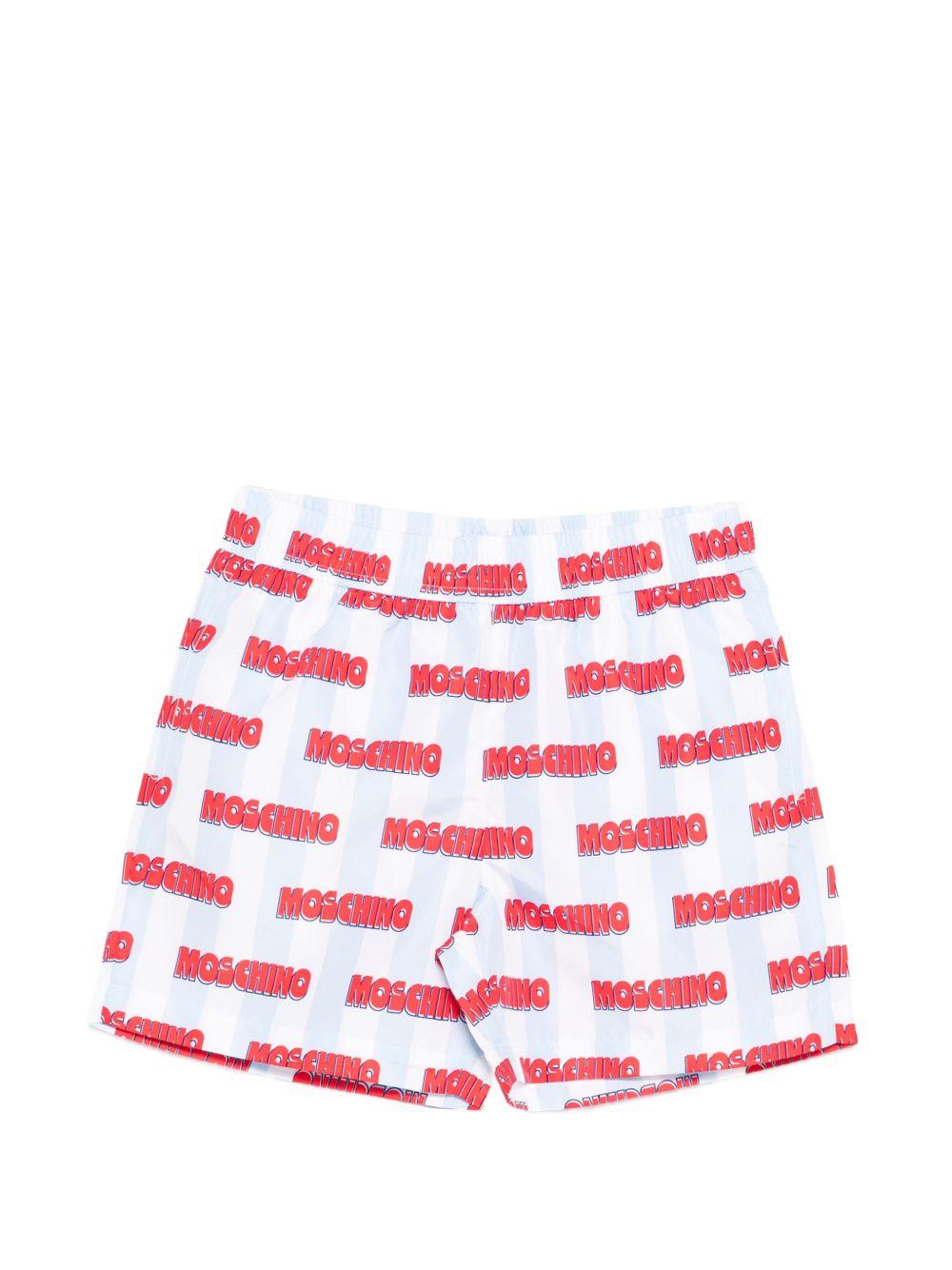 Costume da bagno per bambino Moschino Kids multicolore con stampa logo all-over HML01LLKA02 83678 MOSCHINO KIDS 