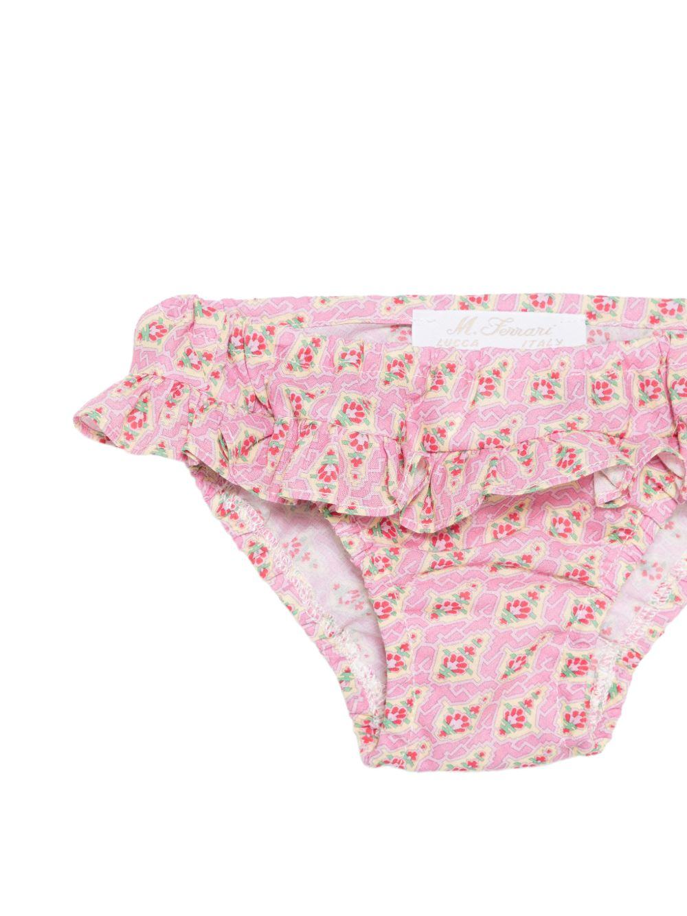 Costume per neonata Mariella Ferrari rosa con stampa floreale all-over CBF 037 MARIELLA FERRARI 
