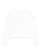 Felpa per bambina Moschino Kids bianca con ruches HDF06DLCA60 10063 MOSCHINO KIDS 