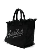 Borsa Vanity MC2 Saint Barth nera con logo impreziosito da strass sul davanti VANI001 02563L MC2 ST. BARTH KIDS 