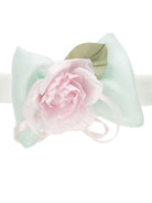 Fascia per capelli per neonata Monnalisa bianco con dettaglio con fiocco e fiore 73G005 7201 0120 MONNALISA 