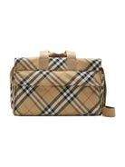 Borsa fasciatoio per neonati Burberry Kids marrone a quadri con scomparto laterale 8100214 B9368 BURBERRY KIDS 