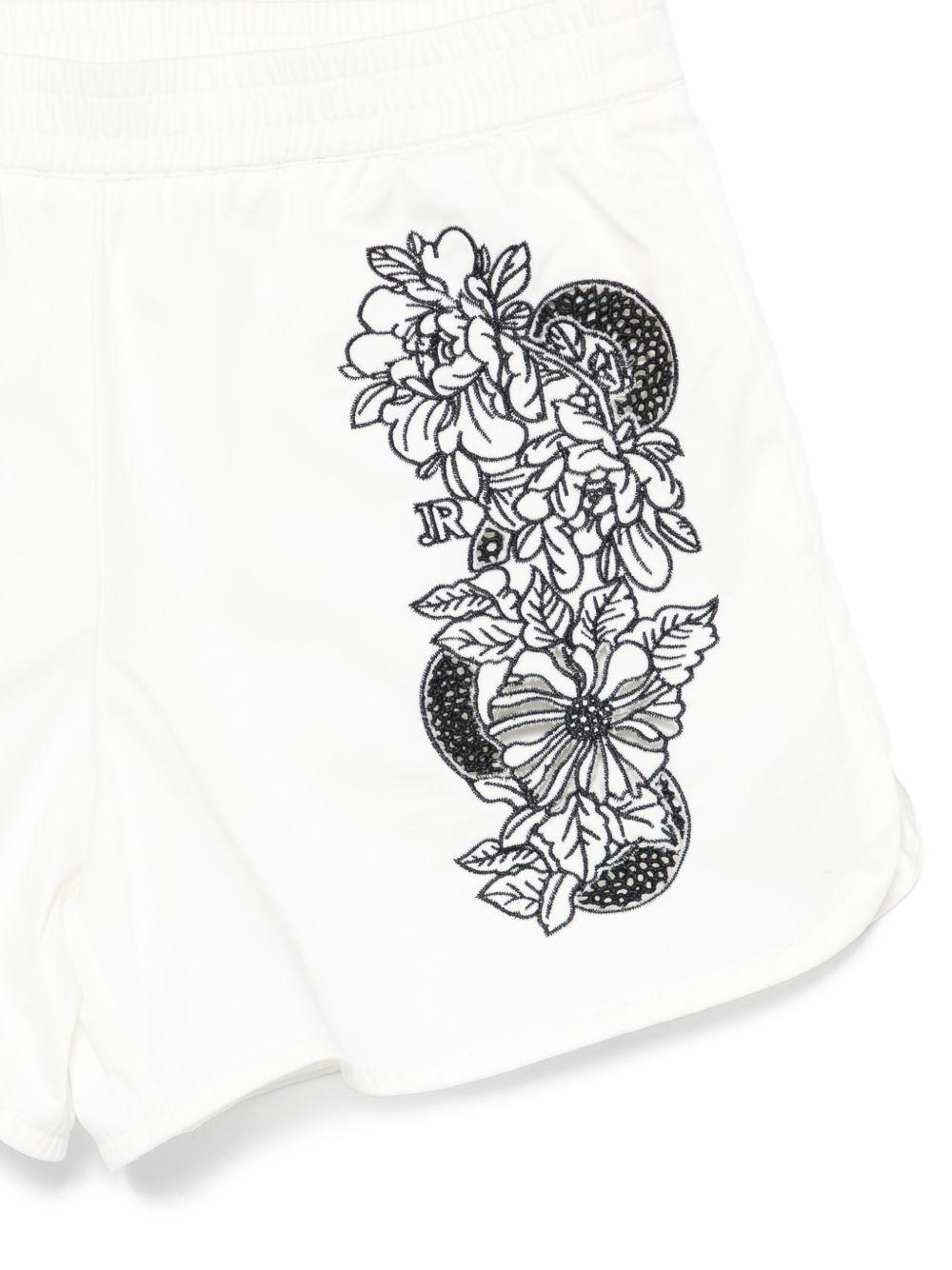 Set top e shorts per bambina John Richmond Junior bianco con stampa a fiori RGP26126CE WHITE JOHN RICHMOND KIDS 