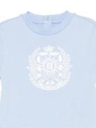 T-shirt da neonato Balmain Kids azzurrro con stampa grafica sul davanti BY8541 Z3672 652BC BALMAIN KIDS 