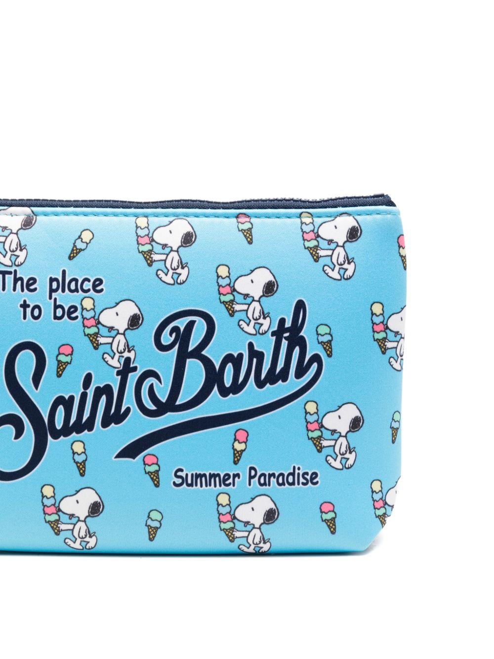 Pochette Aline MC2 Saint Barth x Peanuts azzurra con stampa grafica Snoopy all-over ALIN001 00718L MC2 ST. BARTH KIDS 