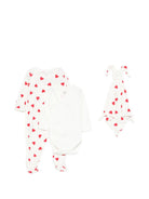 Set tutina body e doudou per neonati Petit Bateau bianco con stampa a cuori A0FF9 00 PETIT BATEAU KIDS 