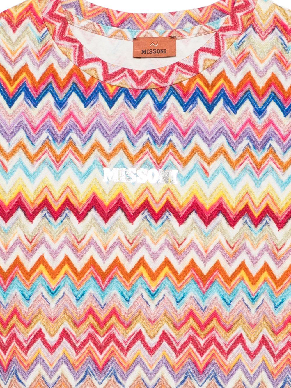 T-shirt per bambina Missoni Kids multicolore con motivo a zig zag MY8A71 Z3756 999 MISSONI KIDS 