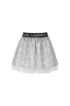 Gonna per bambina Karl Lagerfeld Kids grigia con decorazione con paillettes Z31118 016 KARL LAGERFELD KIDS 