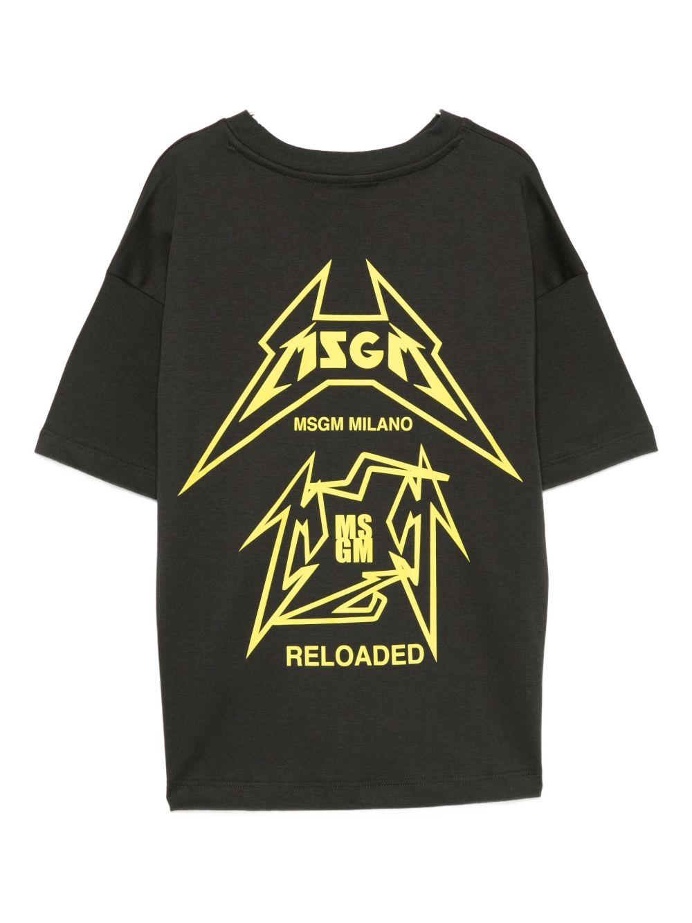 T-shirt per bambino MSGM Kids nero con stampa grafica F5MSJGTH267 MS064 MSGM KIDS 