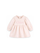 Abito per neonata Chloè Kids rosa con stampa logo sul davanti C21335 46J CHLOE' KIDS 