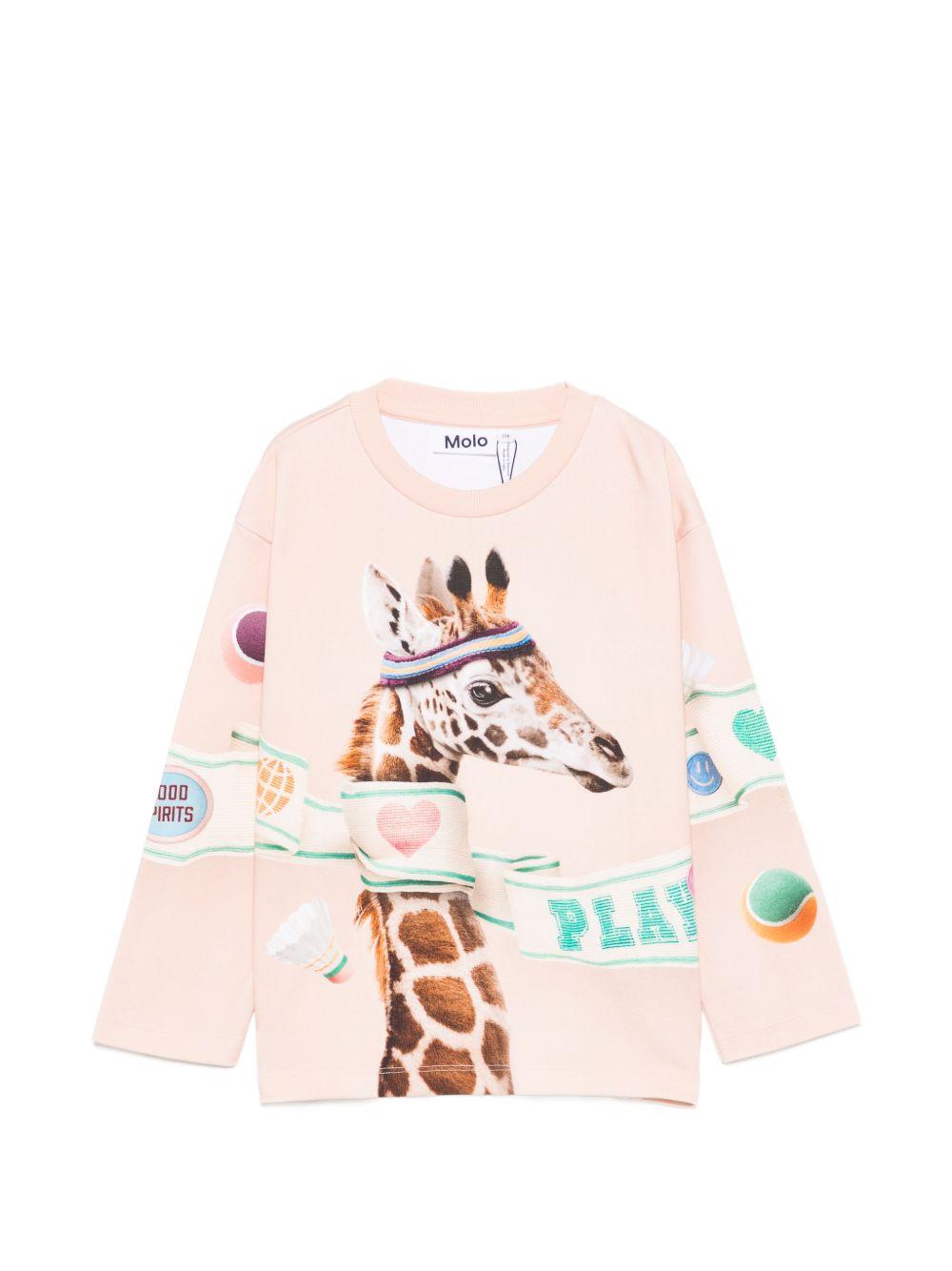 T-shirt bambina Molo Kids rosa con stampa grafica animale 2W26J214 5801 MOLO KIDS 