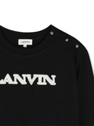 Felpa per bambino Lanvin Kids nera con applicazione logo N30402 09B LANVIN KIDS 