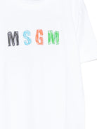 T-shirt per bambino MSGM Kids bianca con stampa grafica S6MSJBTH232 001 MSGM KIDS 