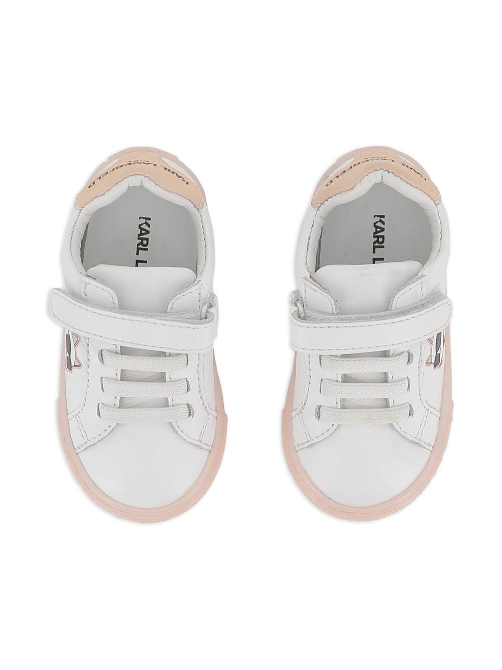 Sneakers per bambina Karl Lagerfeld Kids bianche con cinturino applicato Z31184 10P KARL LAGERFELD KIDS 
