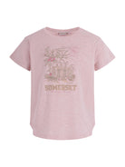 T-shirt per bambina Bonpoint rosa con stampa grafica sul davanti S06GTSK00002 121 BONPOINT KIDS 