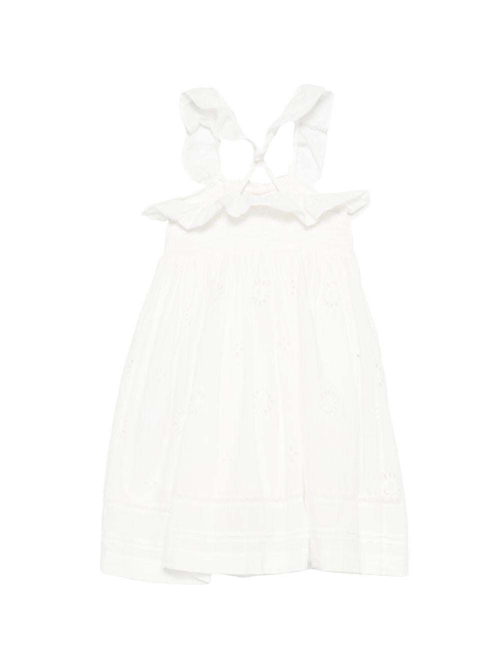 Abito Anaya per bambina Louise Misha bianco con rifinitura a ruches GRI-S26-L0133 OFF WHITE LOUISE MISHA KIDS 