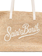 Borsa Rafia City MC2 Saint Barth beige con ricamo logo RAFC001 00200L MC2 ST. BARTH KIDS 