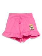 Shorts con stampa Leo Teddy per bambina Moschino Kids fucsia con due tasche laterali HAQ014LCA19 50533 MOSCHINO KIDS 