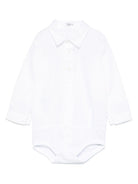 Body in voile di cotone per neonata Il Gufo bianco con logo sul petto P25MB036C0066 010 IL GUFO 
