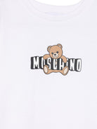 Abito per bambina Moschino Kids bianco con stampa Teddy HDV0HLLCA19 10101 MOSCHINO KIDS 