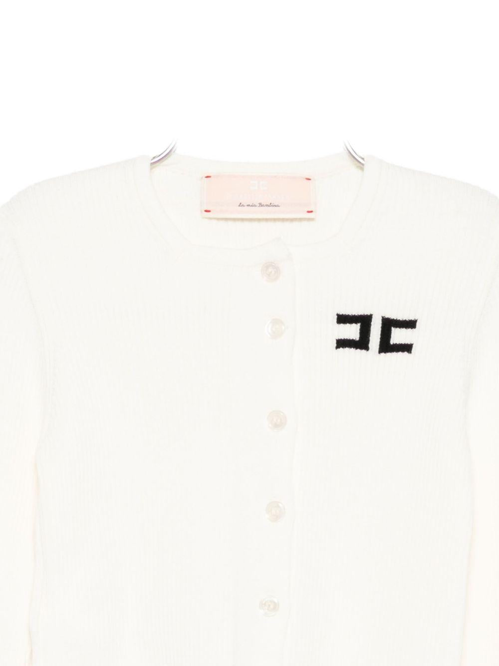 Maglione per bambina Elisabetta Franchi La Mia Bambina bianco con dettaglio con logo EFMA177CFL229 D759 ElISABETTA FRANCHI 