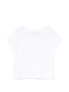 T-shirt per bambina Moschino Kids bianca con stampa Teddy Bear HDM06XLFA06 10101 MOSCHINO KIDS 