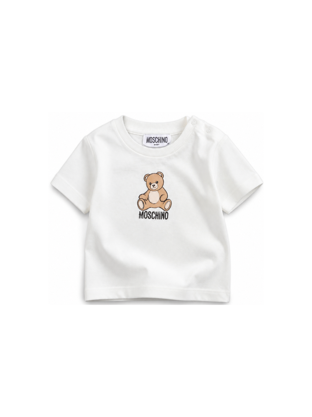 T-shirt per neonati Moschino Kids bianco con motivo Teddy Bear M9M047LAA10 10063 MOSCHINO KIDS 