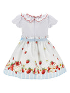 Abito per neonata Monnalisa bianco con stampa fragole 31G919 7642 9944 MONNALISA KIDS 