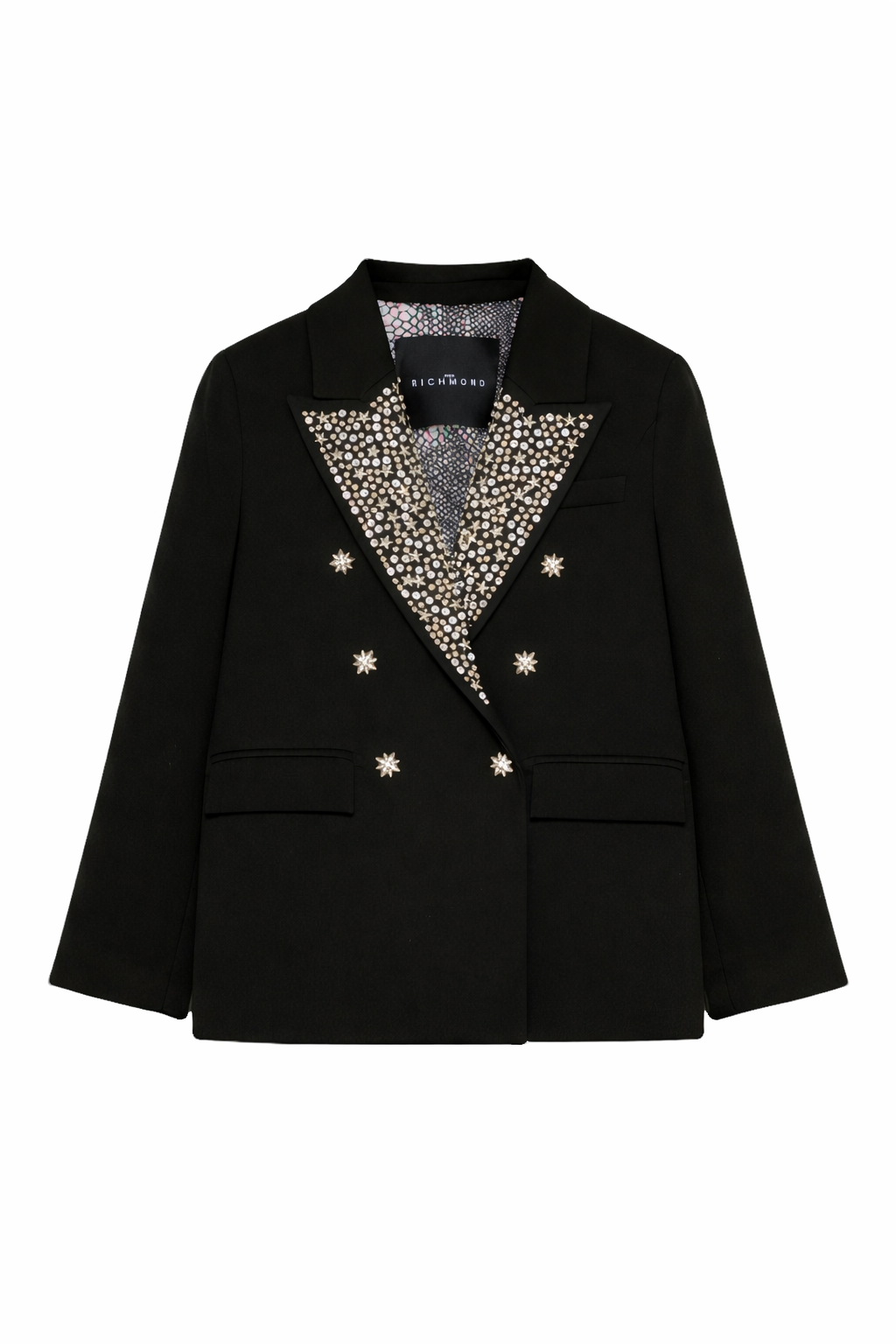 Giacca per bambina John Richmond Junior nera con decorazione a stelle RGP26108GC BLACK JOHN RICHMOND KIDS 