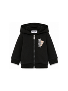 Felpa per neonati Moschino Kids nera con motivo Teddy Bear MUF06MLCA92 60100 MOSCHINO KIDS 