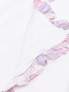 Coperta per neonata Emilio Pucci Junior bianca con rifinitura con ruches PY0030 Z3672 102RS EMILIO PUCCI KIDS 