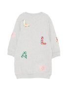 Abito modello felpa per bambina Stella McCartney Kids grigio con applicazioni TZ1A60 Z3059 807 STELLA McCARTNEY KIDS 