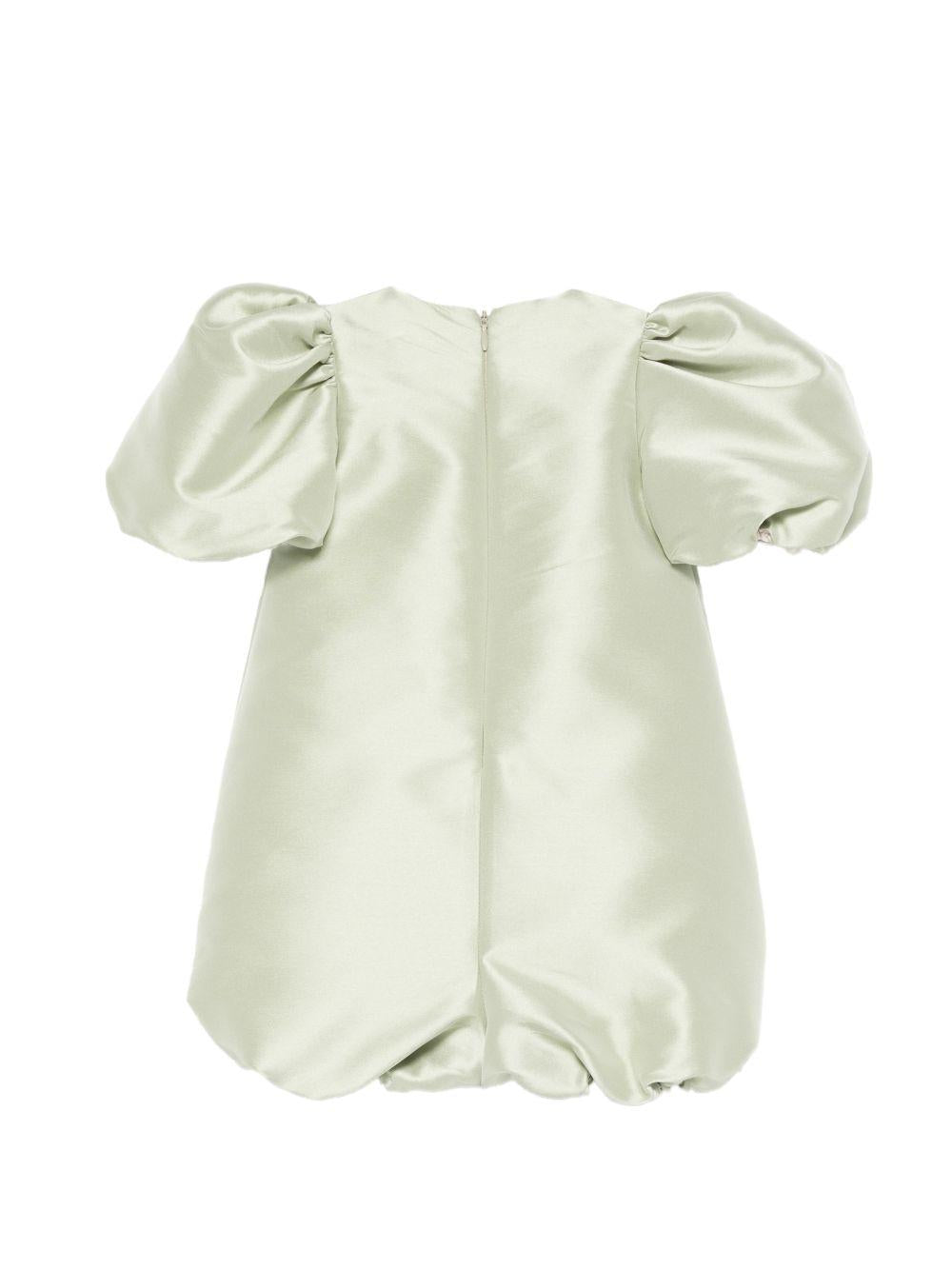 Pagliaccetto per bambina Alapage verde con maniche a sbuffo AL71B OLIVA A'LAPAGE KIDS 