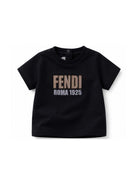 T-shirt per neonato Fendi Kids blu con logo sul davanti BUI111 7AJ F0QG0 FENDI KIDS 