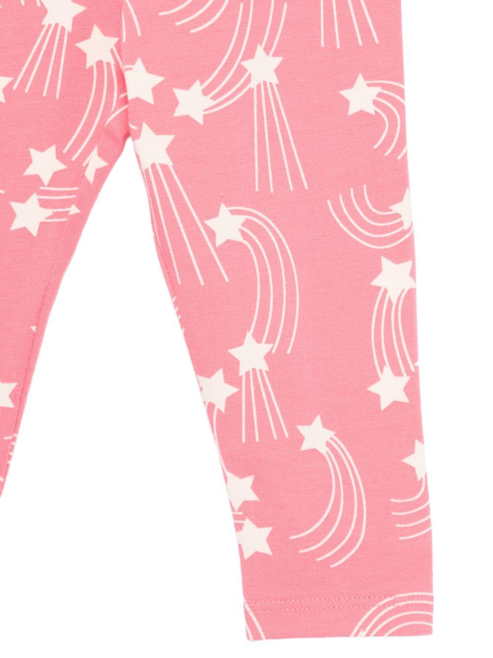 Leggins per neonata Mini Rodini rosa con stampa stelle all-over 26230134NB PINK MINI RODINI 