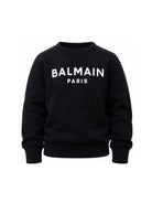 Felpa per bambino Balmain Kids nera con stampa logo sul davanti BX4P10 Z3183 930BC BALMAIN KIDS 