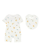 Set tutina e bavaglino per neonati Stella McCartney Kids bianco con stampa grafica all-over TYB580 Z3644 101MC STELLA McCARTNEY KIDS 