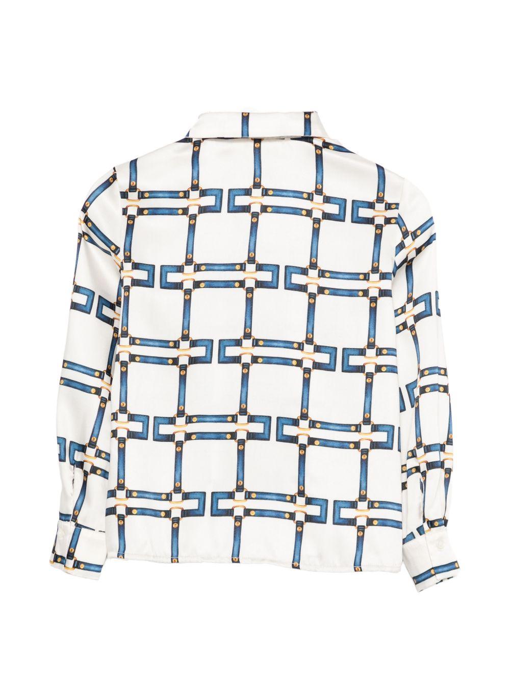 Camicia per bambina Elisabetta Franchi La Mia Bambina bianca a fantasia EFCA2870TVE02 0072 ElISABETTA FRANCHI KIDS 