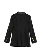 Blazer per bambina Balmain Kids nero con revers in raso BY2A14 P0484 930 BALMAIN KIDS 