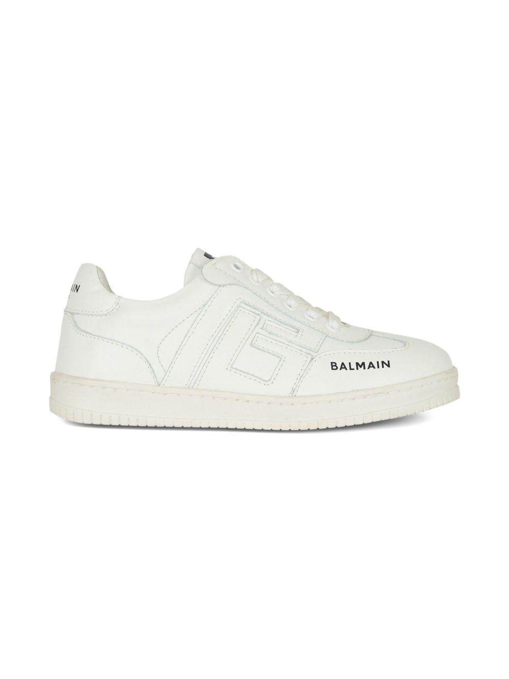 Sneaker monocolore per bambini Balmain Kids bianche con logo BX0Q16 Z1574 100 BALMAIN KIDS 