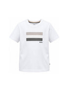 T-shirt per bambino Boss Kids bianco con stampa grafica J52979 10P BOSS KIDS 