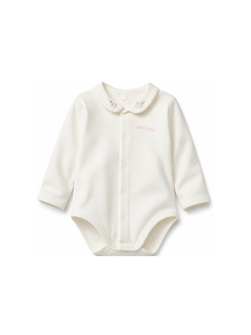 Tutina per neonati Petit Bateau Kids bianca con colletto alla Peter Pan A0GQ9 03 PETIT BATEAU KIDS 